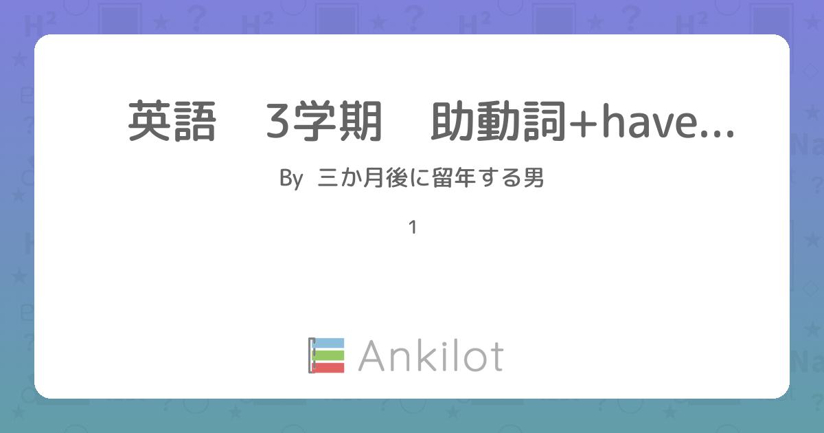 英語 3学期 助動詞+have+過去分詞 演習問題 - Ankilot