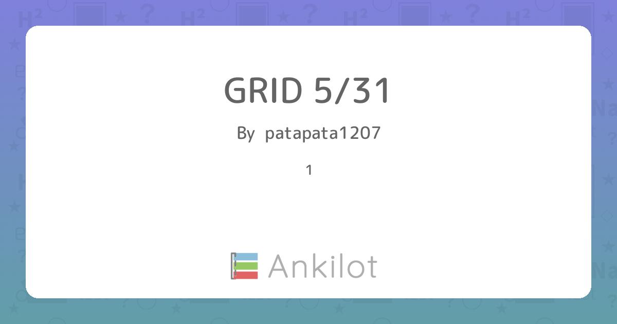 GRID 5/31 - Ankilot